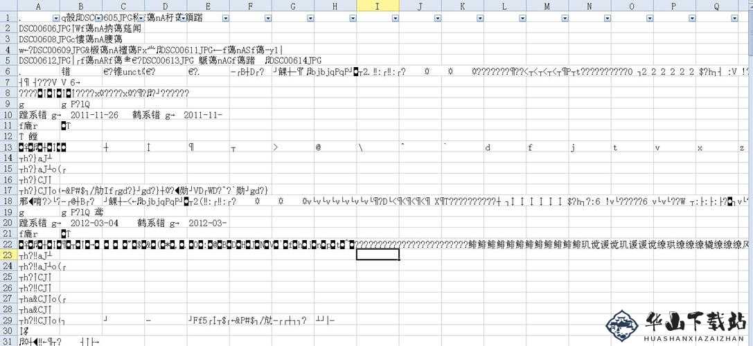 EXCEL 中文文字乱码生成之因